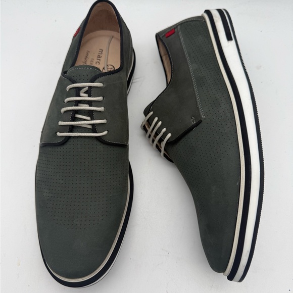 BRAND NEW Marc Joseph New York Manhattan Perforated Gray Nobuck Oxfords Sz 10 main image 4